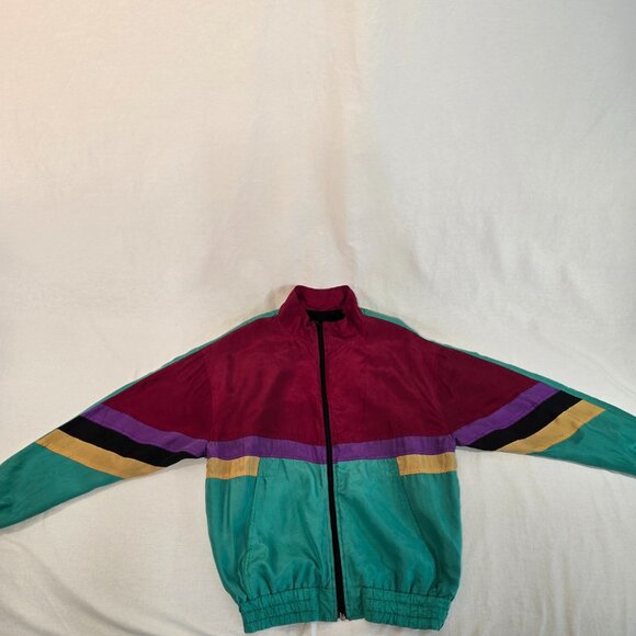 Vintage SARA ROBERTS 90's Y2K Blockecore Multicolor Bomber Jacket UNISEX Size M. - Picture 9 of 17